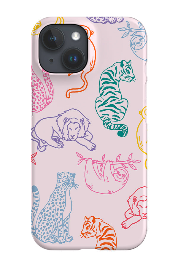 RoyalCovers.uk - Mixed Animal Scatter Phone Case (Rainbow)