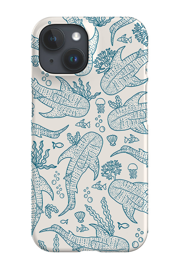 RoyalCovers.uk - Whale Shark Scatter Coral Reef Phone Case (Beige Blue)