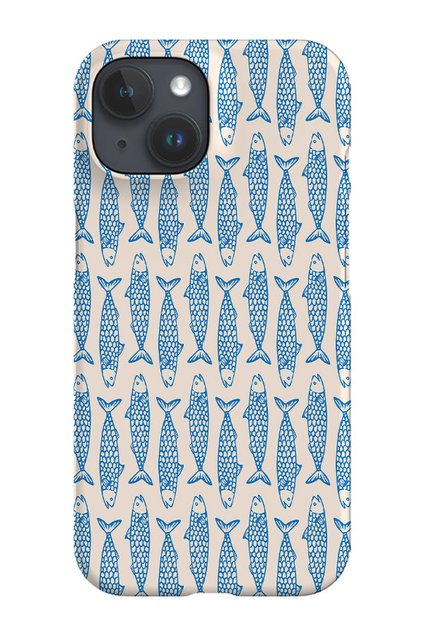 RoyalCovers.uk - Mackerel Block Print by Kayla Ann Phone Case (Blue)