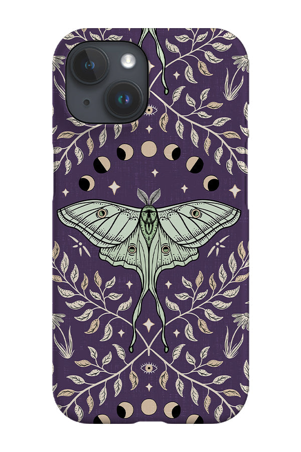 RoyalCovers.uk - Luna Moths Damask by Misentangledvision Phone Case (Purple)