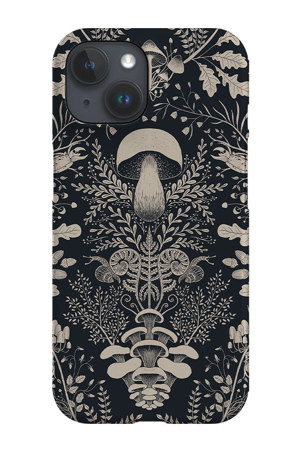 RoyalCovers.uk - Mushroom Forest Damask by Denes Anna Design Phone Case (Black)
