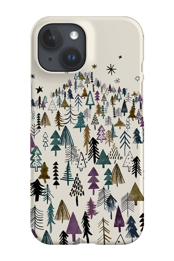 RoyalCovers.uk - Night Forest Mountain Trees By Ninola Design Phone Case (Beige)