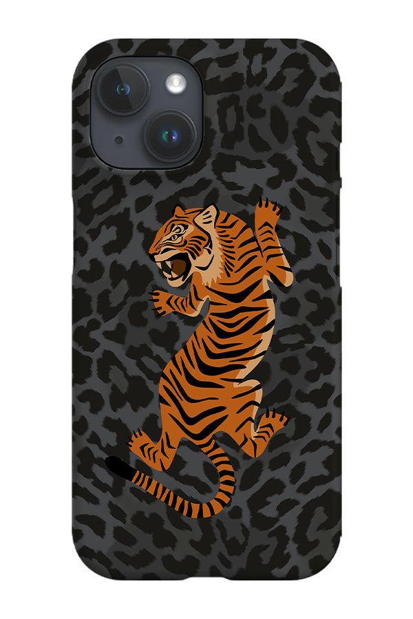 RoyalCovers.uk - Leopard Print Tiger Phone Case (Dark Grey)
