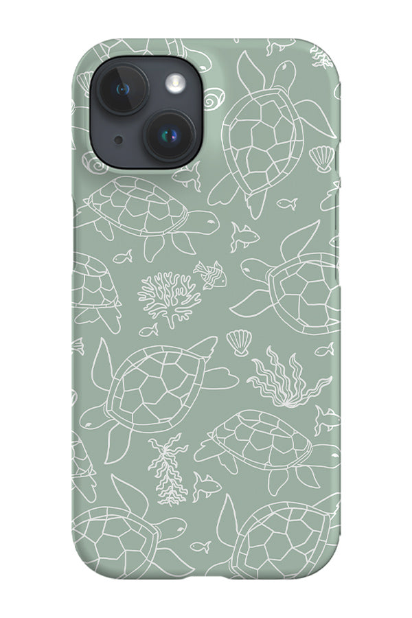 RoyalCovers.uk - Line Art Turtle Phone Case (Mint)