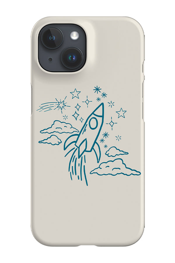 RoyalCovers.uk - Minimalist Rocketship Phone Case (Beige Blue)