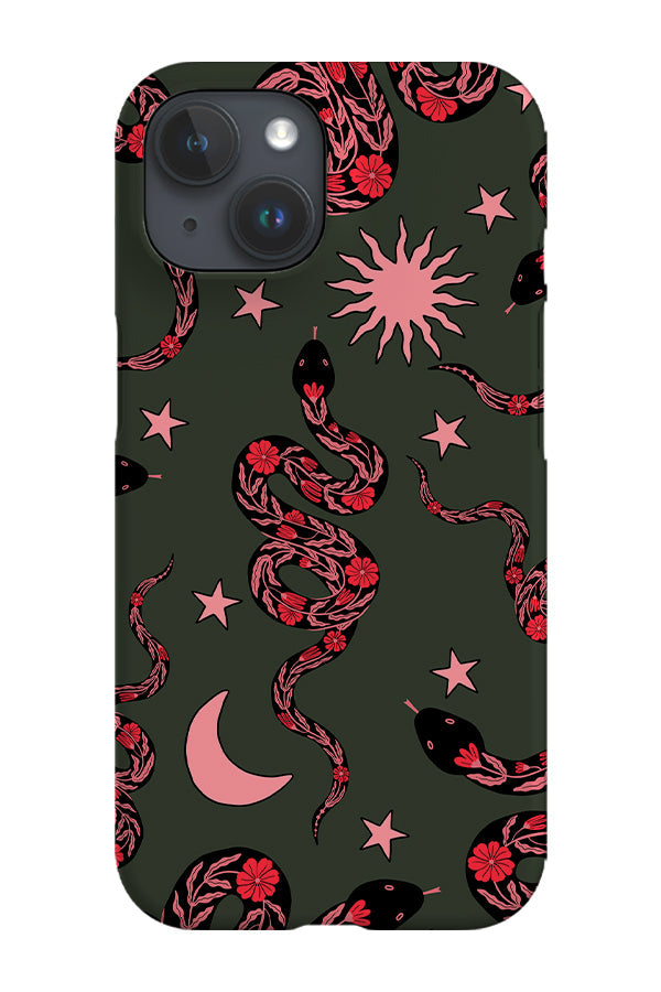 RoyalCovers.uk - Mystic Flower Snake Phone Case (Dark Green)