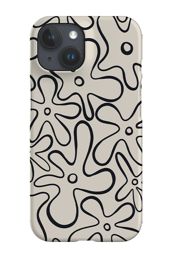 RoyalCovers.uk - Flower Scatter Phone Case (Black & White)