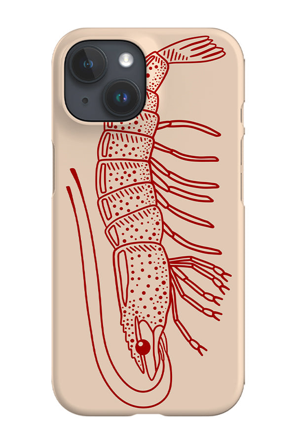 RoyalCovers.uk - Line Art Shrimp Phone Case (Red White)