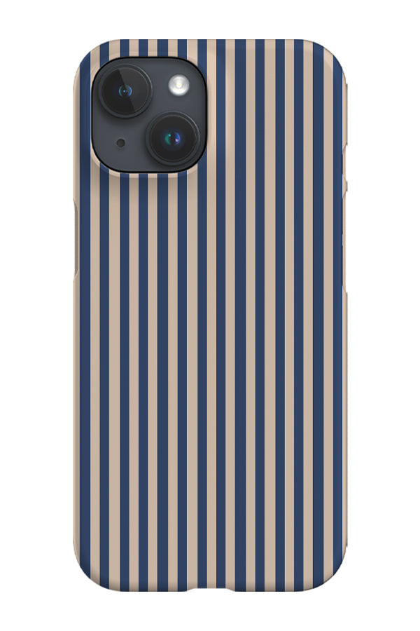 RoyalCovers.uk - Line Study Stripes Phone Case (Indigo Blue Beige)