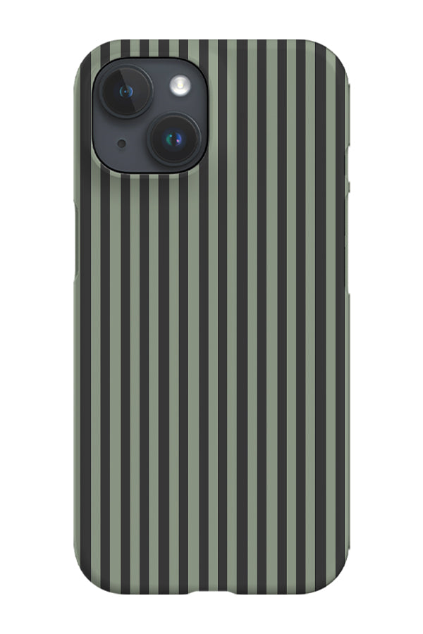 RoyalCovers.uk - Line Study Stripes Phone Case (Sage Green Charcoal)