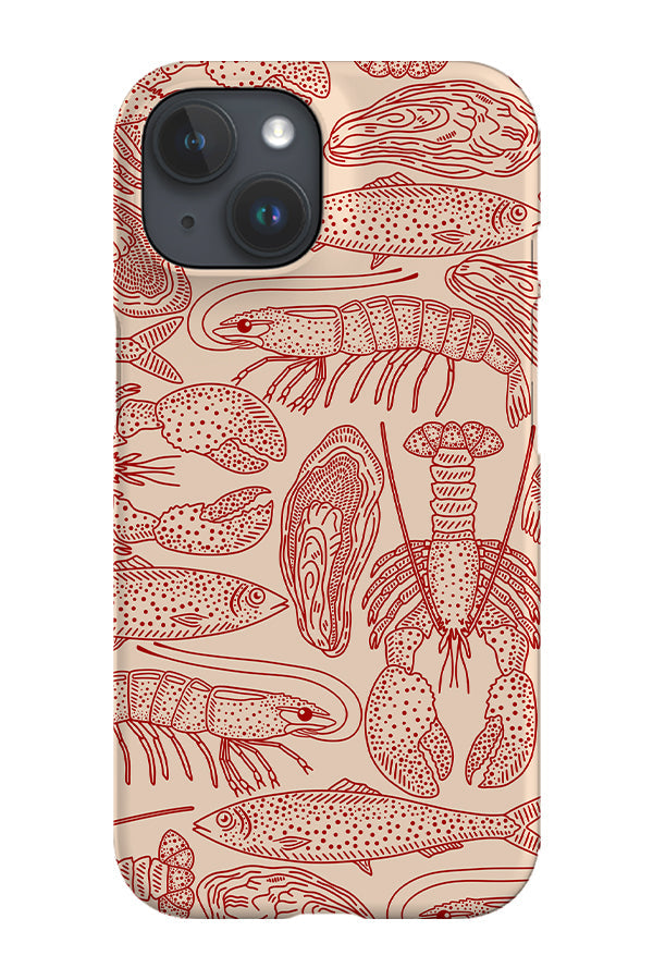 RoyalCovers.uk - Mixed Ocean Creatures Phone Case (Red White)