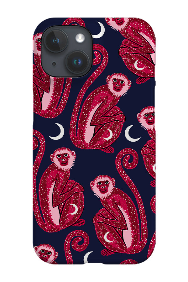 RoyalCovers.uk - Monkey Stars and Moon Scatter Phone Case (Navy Pink)