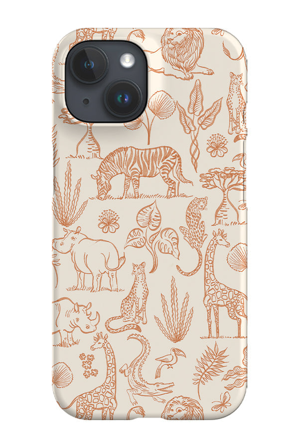 RoyalCovers.uk - Line Art Safari By Rebecca Elfast Phone Case (Beige)
