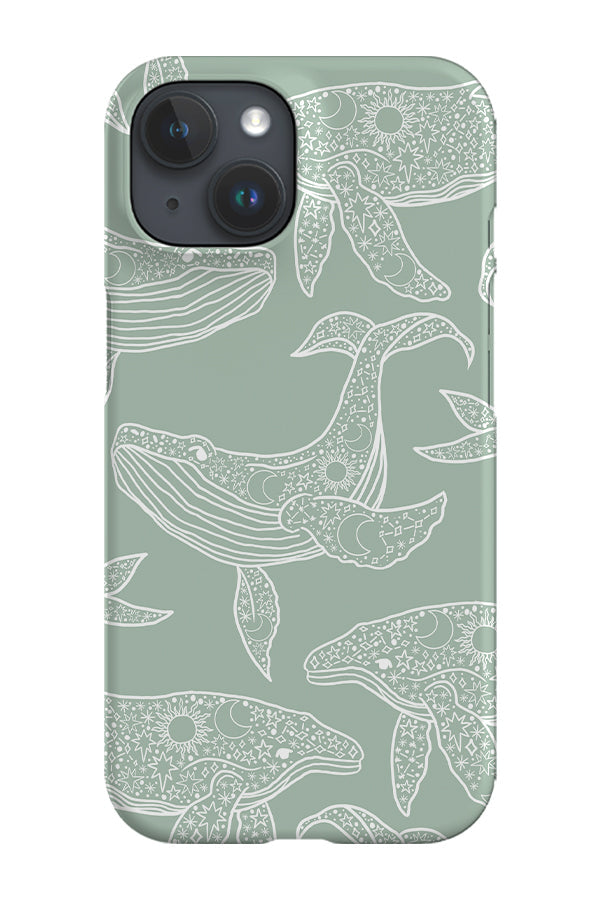 RoyalCovers.uk - Astrology Whale Scatter Phone Case (Mint Green)