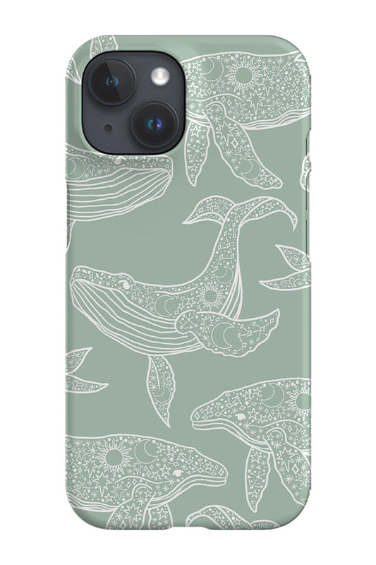 RoyalCovers.uk - Astrology Whale Scatter Phone Case (Mint Green)