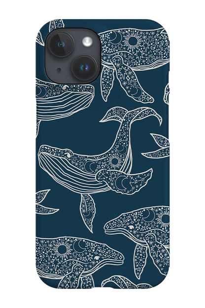 RoyalCovers.uk - Astrology Whale Scatter Phone Case (Navy Blue)