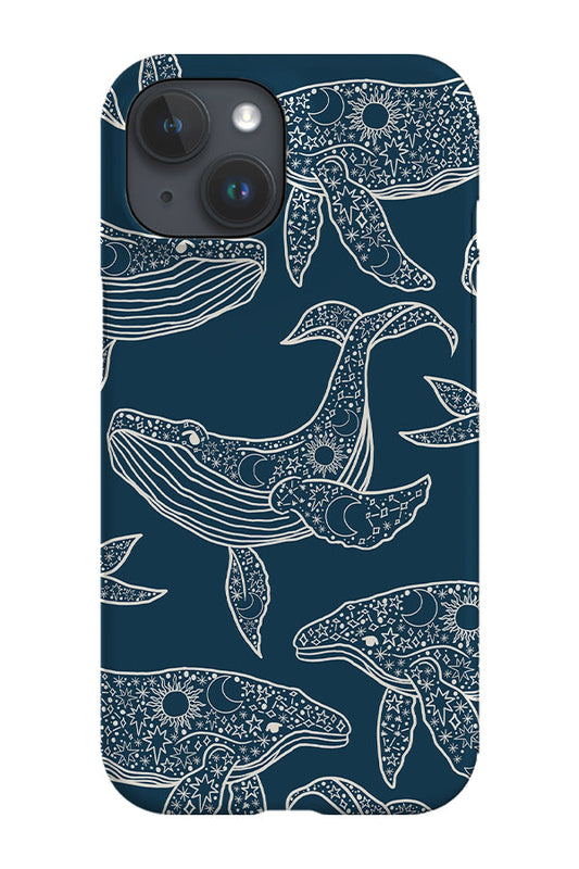 RoyalCovers.uk - Astrology Whale Scatter Phone Case (Navy Blue)