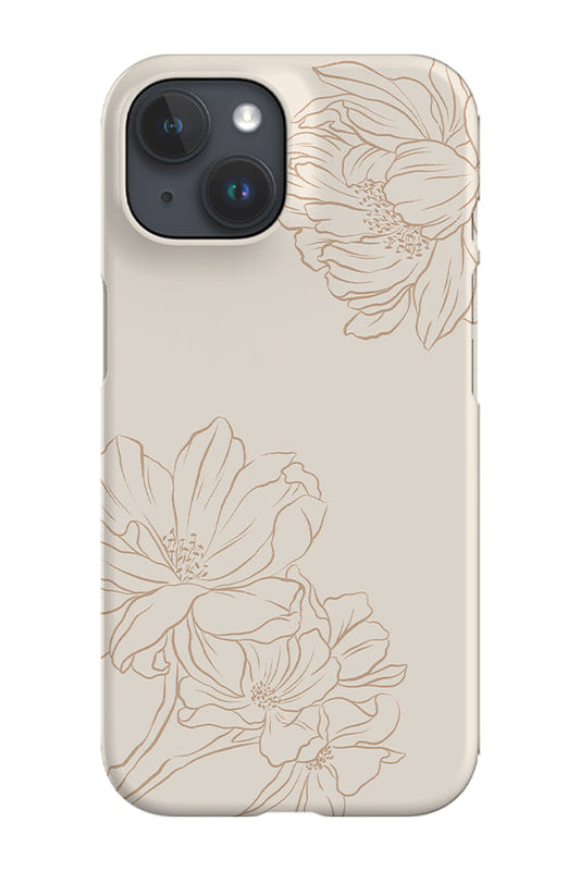 RoyalCovers.uk - Classic Botanicals Peonies Phone Case (Beige Tan)