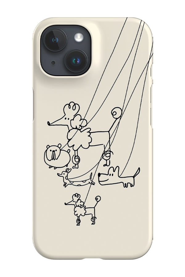 RoyalCovers.uk - Doodle Dogs on Lead Phone Case (Cream)