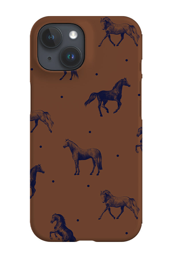 RoyalCovers.uk - Dotty Horses Phone Case (Brown Blue)
