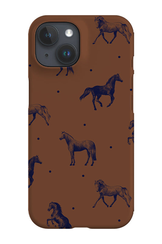 RoyalCovers.uk - Dotty Horses Phone Case (Brown Blue)