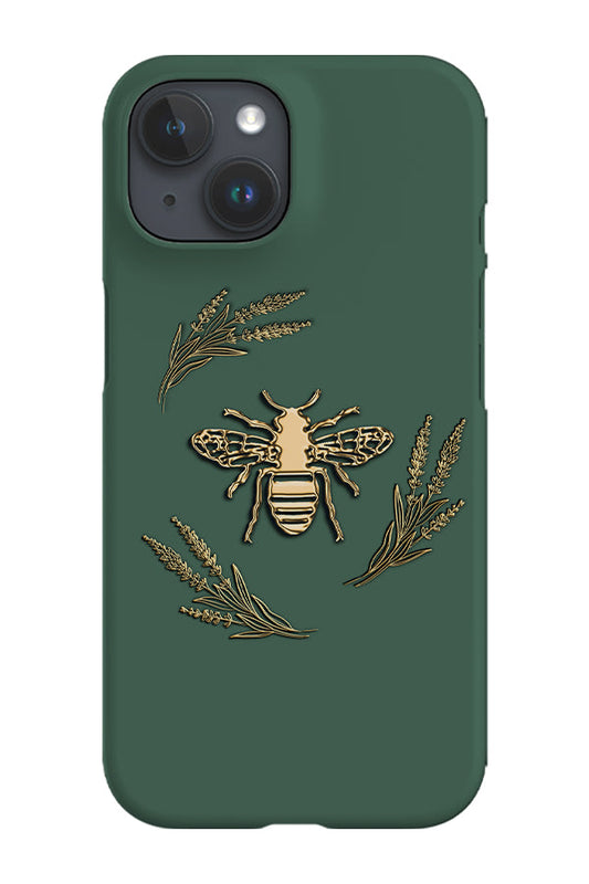 RoyalCovers.uk - Floral Bee Lux Phone Case (Khaki Green & Gold)