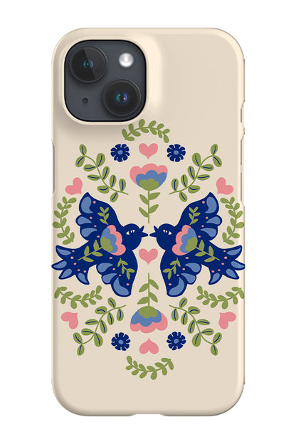 RoyalCovers.uk - Scandinavian Folk Art Birds Phone Case (Beige)