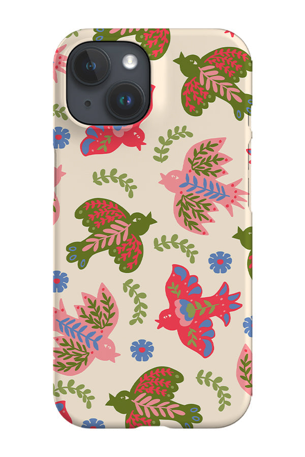 RoyalCovers.uk - Scandinavian Folk Art Birds Scatter Phone Case (Beige)