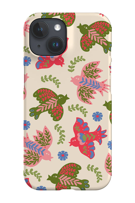RoyalCovers.uk - Scandinavian Folk Art Birds Scatter Phone Case (Beige)