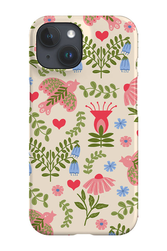 RoyalCovers.uk - Scandinavian Folk Flowers Scatter Phone Case (Beige)
