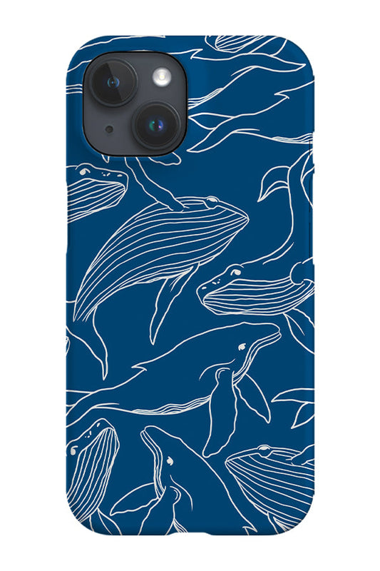 RoyalCovers.uk - Humpback Whale Line Art Phone Case (Blue)