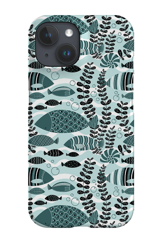 RoyalCovers.uk - Geometric Fish by Angela Sbandelli Phone Case (Pine and Mint)