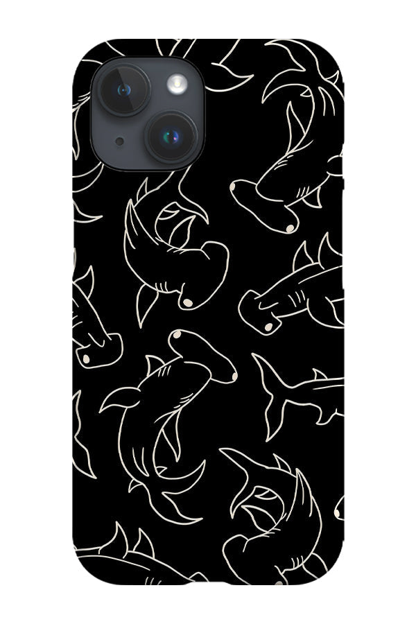RoyalCovers.uk - Hammerhead Shark Scatter Phone Case (Black)