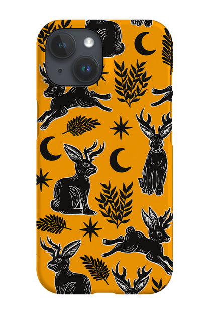 RoyalCovers.uk - Jackalope Scatter Phone Case (Mustard Yellow)