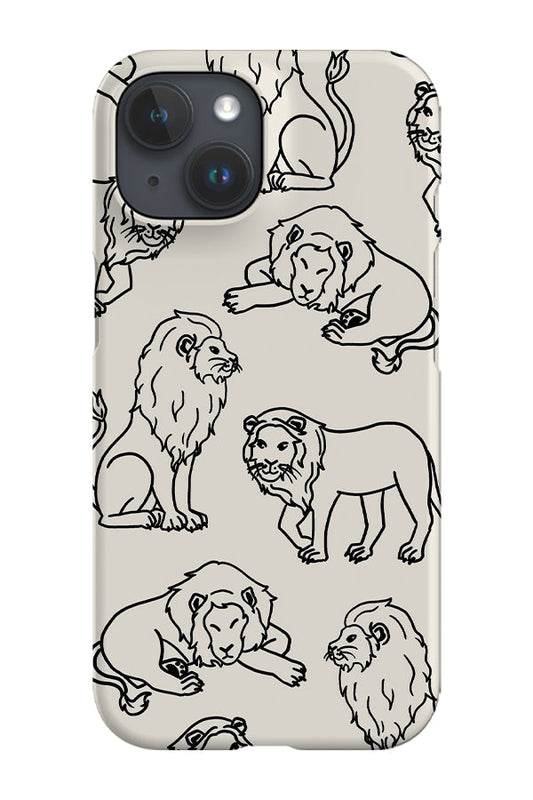 RoyalCovers.uk - Lion Line Art Scatter Phone Case (Cream)