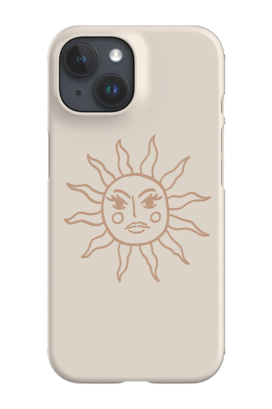 RoyalCovers.uk - Minimalist Sun Face Phone Case (Beige Tan)