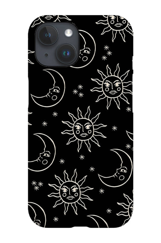 RoyalCovers.uk - Minimalist Sun Moon Scatter Phone Case (Black)