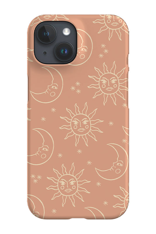 RoyalCovers.uk - Minimalist Sun Moon Scatter Phone Case (Soft Pink)