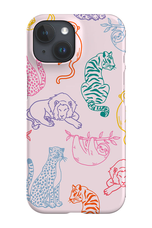 RoyalCovers.uk - Mixed Animal Scatter Phone Case (Rainbow)