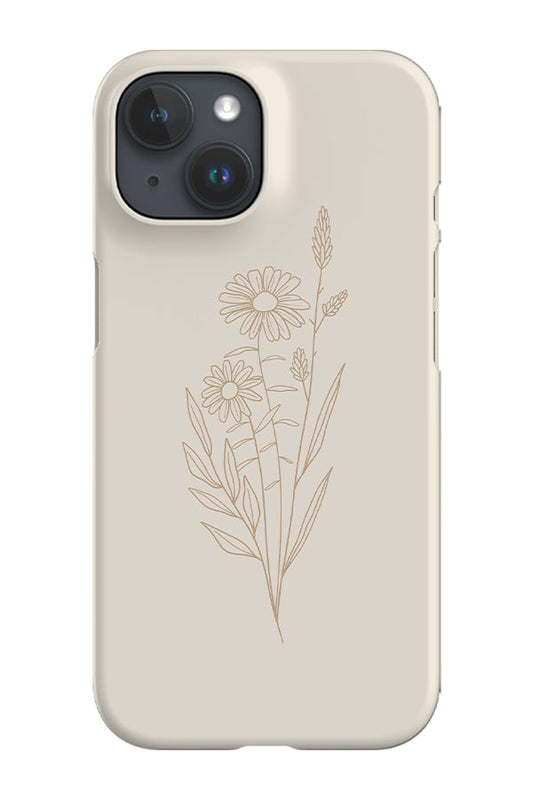 RoyalCovers.uk - Modern Minimalist Wildflower Phone Case (Beige Brown)