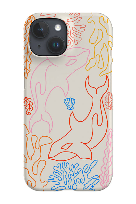 RoyalCovers.uk - Two Orca Line Art Phone Case (Bright)