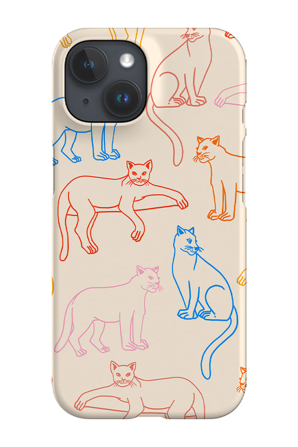 RoyalCovers.uk - Panther Scatter Line Art Phone Case (Bright)