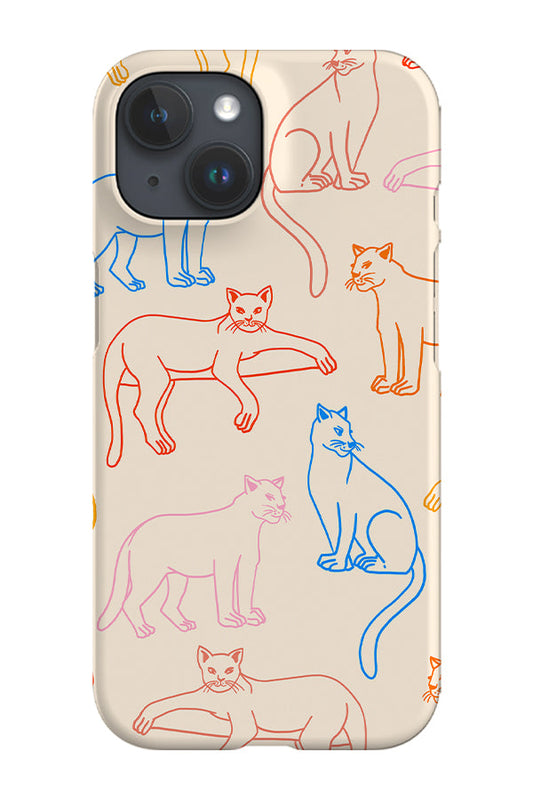 RoyalCovers.uk - Panther Scatter Line Art Phone Case (Bright)