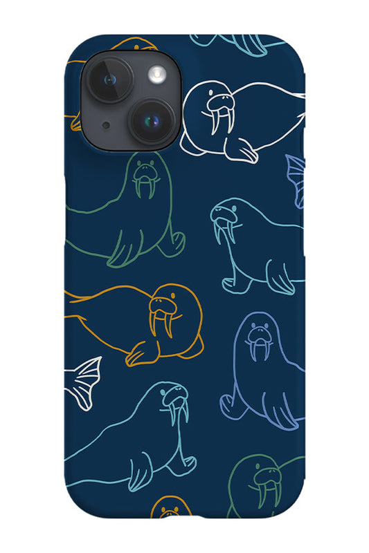 RoyalCovers.uk - Walrus Scatter Phone Case (Navy)