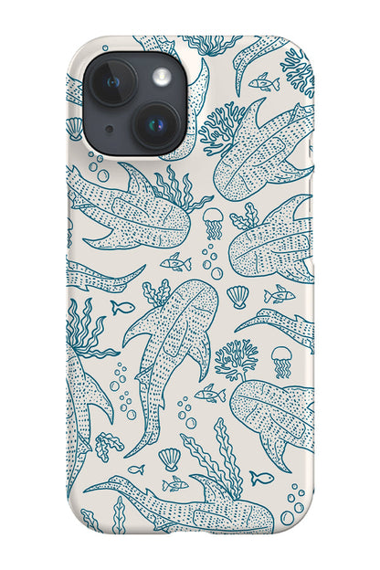 RoyalCovers.uk - Whale Shark Scatter Coral Reef Phone Case (Beige Blue)
