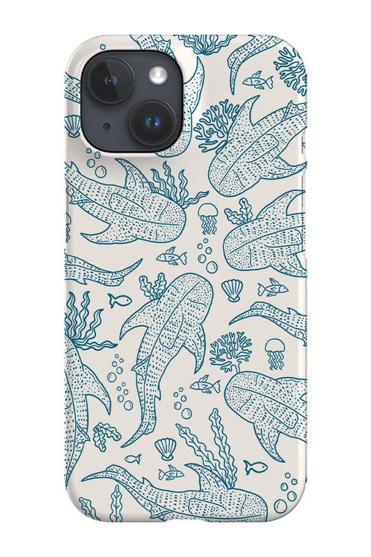 RoyalCovers.uk - Whale Shark Scatter Coral Reef Phone Case (Beige Blue)