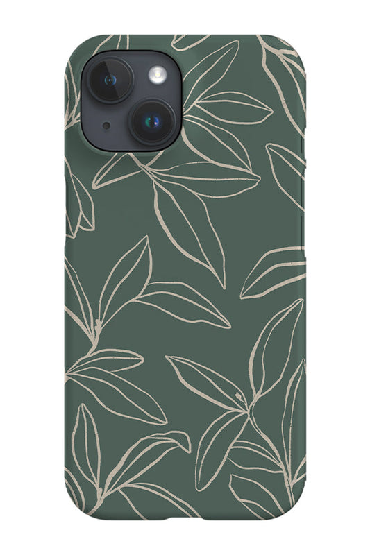 RoyalCovers.uk - Line Art Willow Leaves Phone Case (Green Beige)