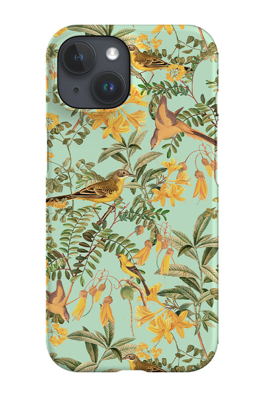RoyalCovers.uk - Yellow Birds and Flowers By Uta Naumann Phone Case (Blue)
