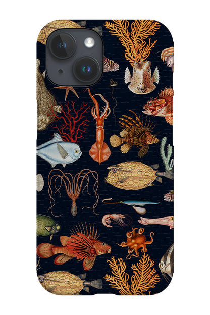 RoyalCovers.uk - Vintage Blue Ocean Creatures By Uta Naumann Phone Case (Navy)
