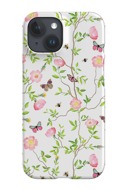 RoyalCovers.uk - Vintage Wild Pink Roses Garden By Uta Naumann Phone Case (White)